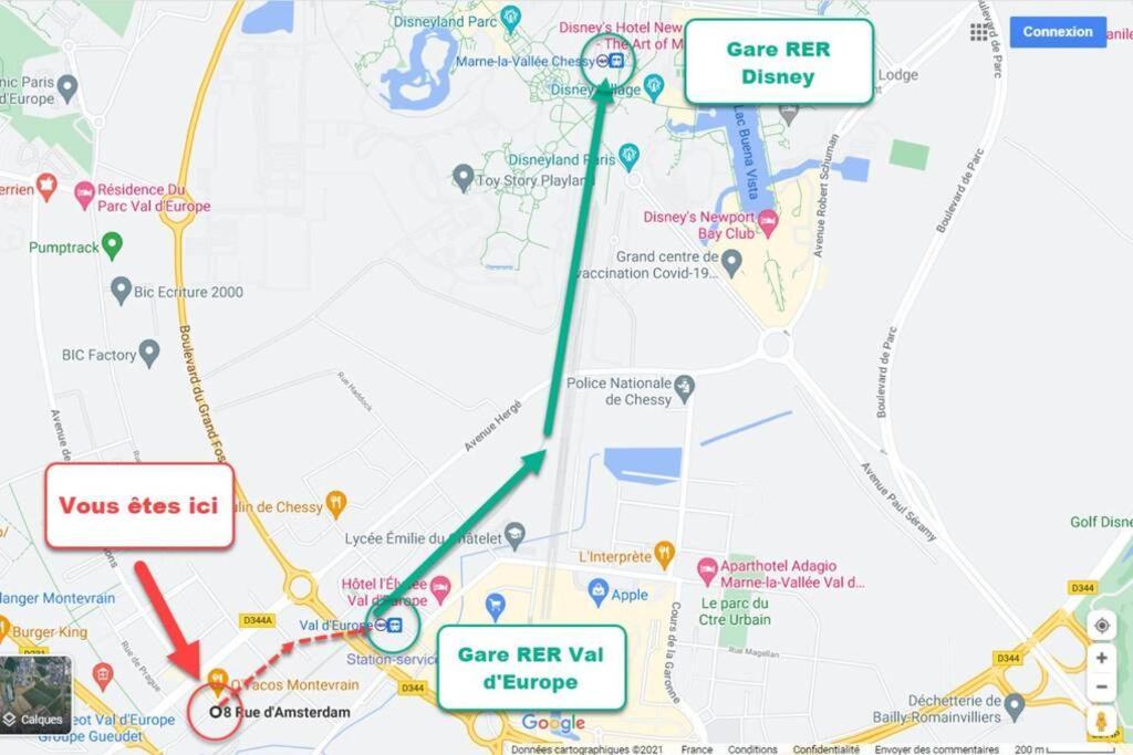 Disneyland 5 Min -Paris 35 Min -2/4 Personnes Montévrain Zewnętrze zdjęcie